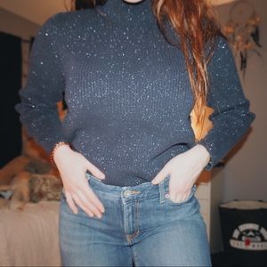 Navy Sparkle Turtleneck